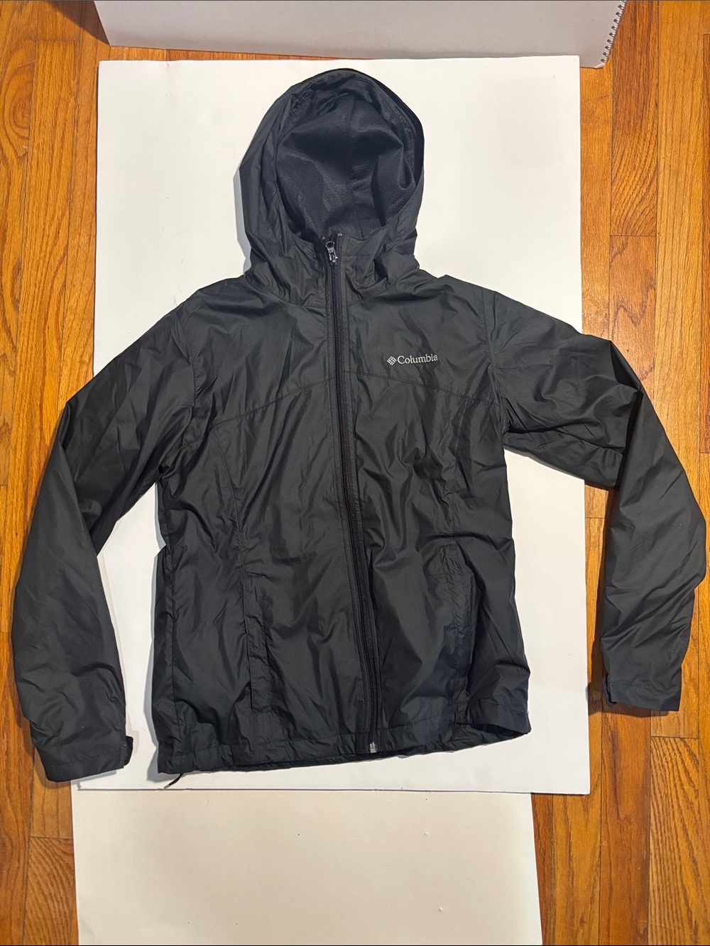 Columbia Men's Black Hooded Rain Shell Jacket